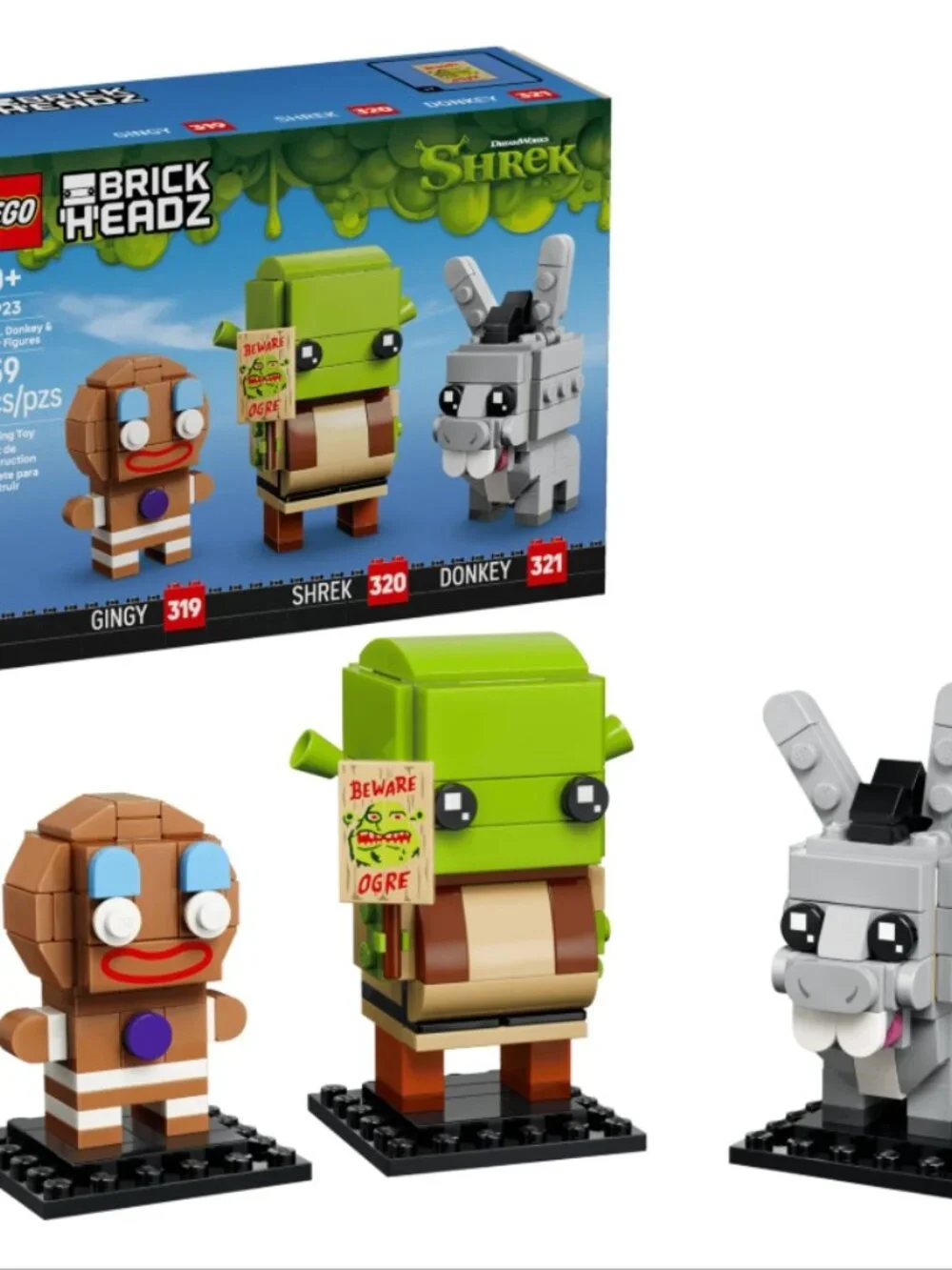 LEGO 40923 Brickheadz Shrek Donkey & Gingy NIB New in Hand